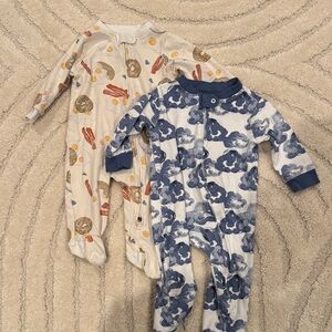 2 Burts Bees 3-6 Month Pajamas